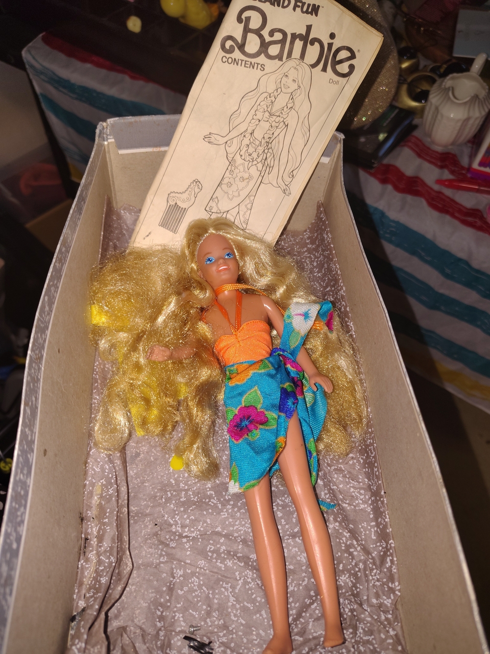 Vintage Island Fun Skipper Doll, Original Tropical Outfit & Manual/Coloring Book